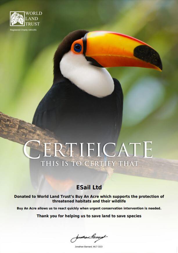 eSail World Land Trust-Zertifikat