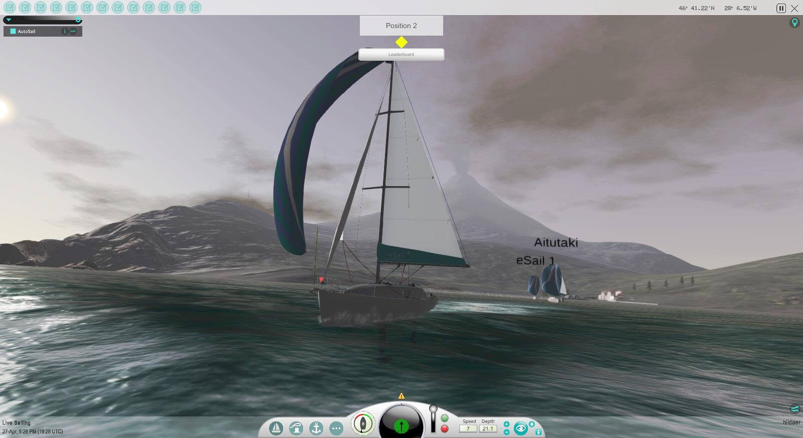 eSail der Segelsimulator - virtuelles Rennen